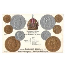 Pohlednice s mincemi Franz Josefa- další varianta opisu