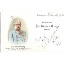 Franz Josef ve světle-modré uniformě se svými řády