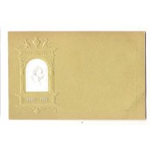 Světle hnědá pohlednice s bílým portrétem císaře