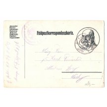 Franz Joseph in round frame , white paper