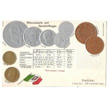 Pohlednice s mincemi- Italien, Itálie