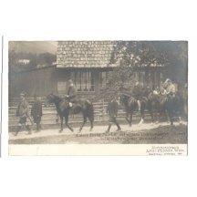 Enlarged photo of the Franz Josef and other participants in hunting