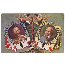 Franz Josef a Wilhelm s vlajkami