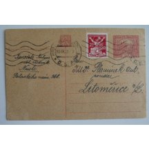 Stationery franked with a stamp with a printing defect 
