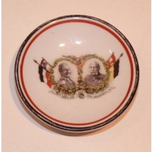 Little plate with portraits Franz Joseph I. and Wilhelm II.