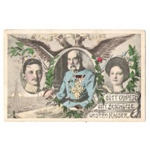 Franz Josef, Carl a Zita- barevná pohlednice