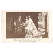 Karl and Zita with son during coronation by Hungarian king and queen