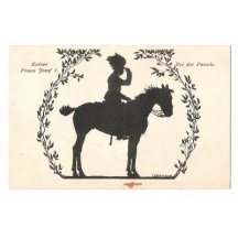 Emperor Franz Joseph I. is riding a horse