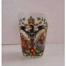 Pohárek s portréty císařů - Franz Josef a Wilhelm 