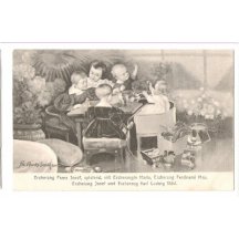 Franz Joseph , Ferdinand Max , Carl Ludwig a Maria Pia , in game on small table