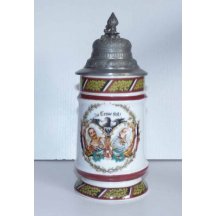 Porcelánový půllitr s portréty Wilhelma a Franz Josefa