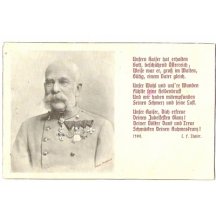 Veršovaná báseň s portrétem Františka Josefa 