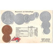 Pohlednice s mincemi- Hongkong