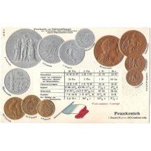 Pohlednice s mincemi- Frankreich, Francie