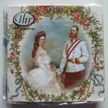 Paper napkins with figures of imperial couple