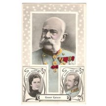 Císař Franz Josef I., císařovna Elisabeth a korunní princ Rudolf