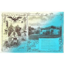 Franz Joseph in hunting uniform and view to imperial villa in Bad Ischl