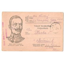Ticket field post with portrait of emperor 