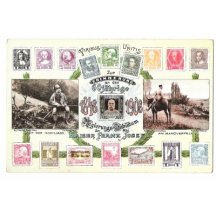 F. J. sitting in hunter's clothes and riding + printed stamp