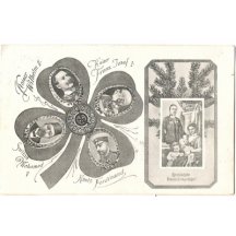 Franz Josef , Wilhelm , turecký sultán , bulharský král , Karel , Zita a Otto