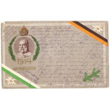 František Josef na pohlednici s vánoční tématikou