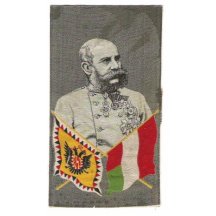 Franz Josef s rakouskou vlajkou - hedvábí