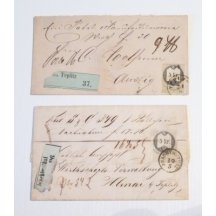 Two letters valued with 5 Kr.fee stamp