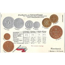 Pohlednice s mincemi- Finland, Finsko